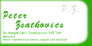 peter zsatkovics business card